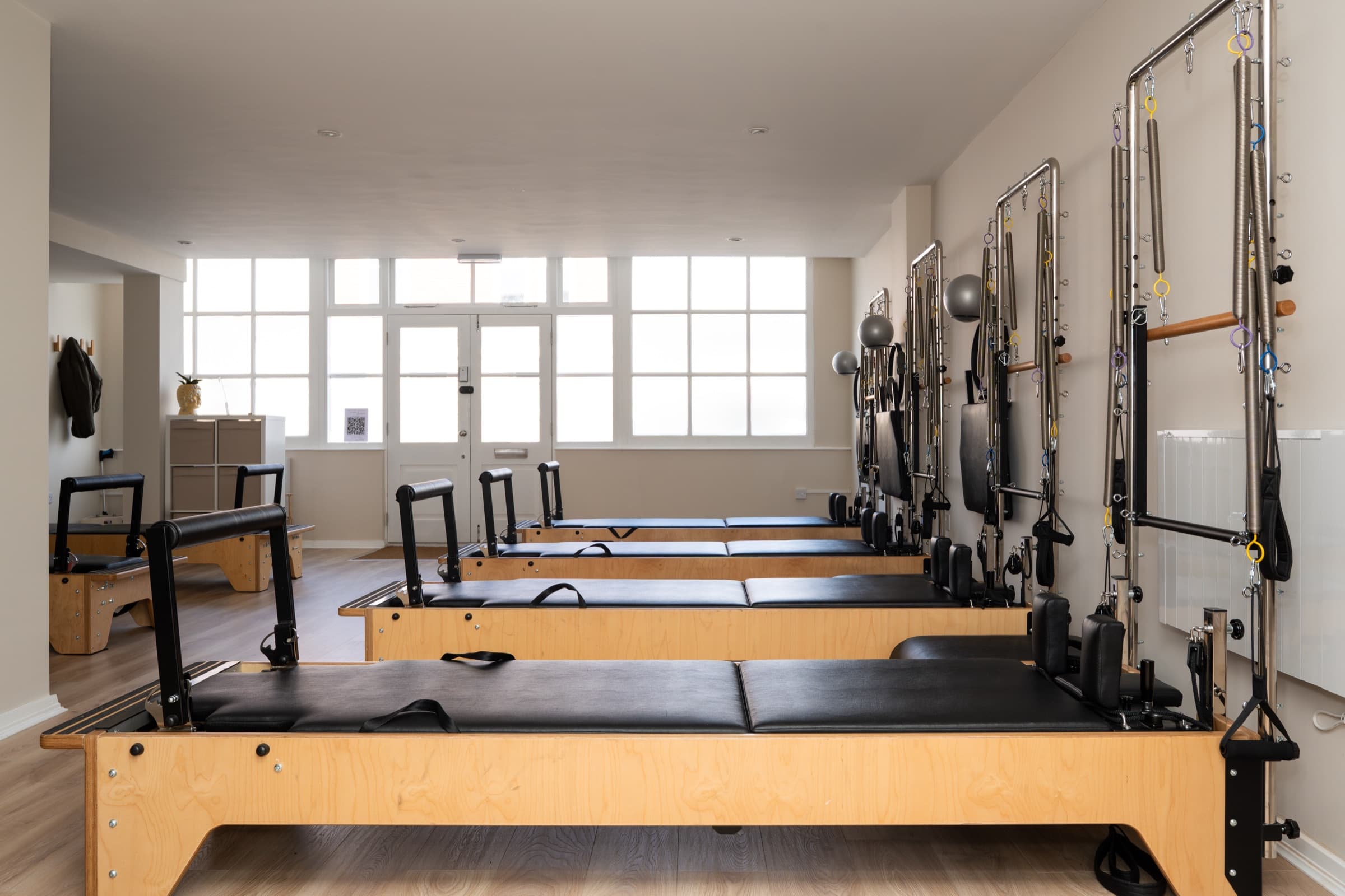 The reformer studio at Parkstone Pilates